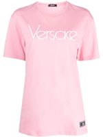 Versace t-shirt en coton à logo brodé - Rose