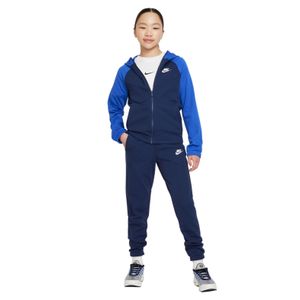 Nike Sportswear Poly Trainingspak Full-Zip Hooded Kids Donkerblauw Blauw Wit