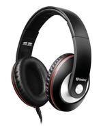 Sandberg Play'n Go Gesloten on-ear hoofdtelefoon met microfoon, geïntegreerde afstandsbediening, 3,5 mm, zwart