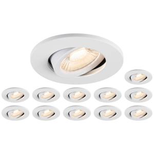 SLV 1007274 LED-inbouwlamp Set van 12 stuks Energielabel: F (A - G) LED 8 W Zwart