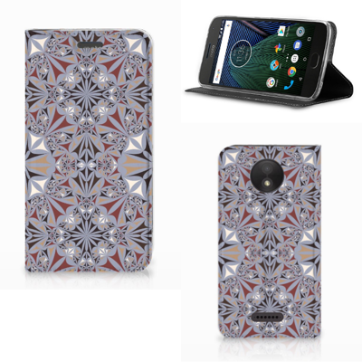 Motorola Moto C Plus Standcase Flower Tiles