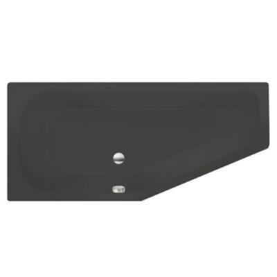 Ligbad Inbouw Xenz Lagoon Compact Vijfhoek Links 75x160x45cm Acryl Ebony Zwart Mat met Poten