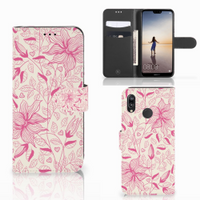 Huawei P20 Lite Hoesje Pink Flowers