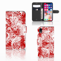 Telefoonhoesje met Naam Apple iPhone Xr Angel Skull Rood - thumbnail