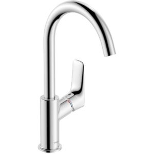 Hansgrohe Logiss wastafelkraan 210 met hoge 120° draaibare uitloop met waste chroom 71130000