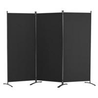 VEVOR Room Divider Partition 3-delige scheidingswand, opvouwbaar privacyscherm voor kantoor, slaapkamer, eetkamer, studeerkamer, balkon, vrijstaande roomdivider (228 x 52 x 184 cm), zwart