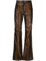 AMI Paris pantalon à imprimé peau de serpent - Marron