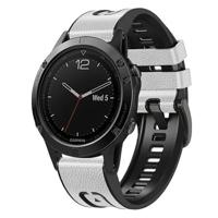 By Qubix - leer + siliconen bandje - Wit - Compatible met Garmin Fenix 8-51mm - Compatible Garmin bandje