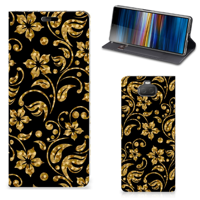 Sony Xperia 10 Smart Cover Gouden Bloemen