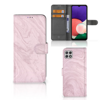 Samsung Galaxy A22 5G Bookcase Marble Pink - Origineel Cadeau Vriendin - thumbnail