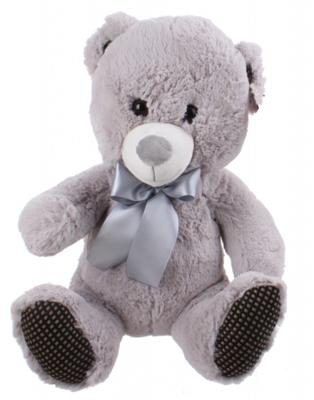 Kamparo knuffelbeer met strik 35 cm grijs