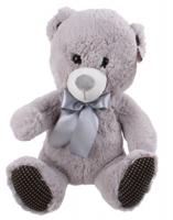 Kamparo knuffelbeer met strik 35 cm grijs