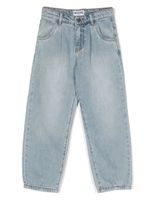 Moschino Kids jean droit à logo brodé - Bleu