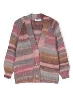 DONDUP KIDS cardigan en maille à rayures - Rose - thumbnail