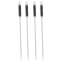 BBQ spiezen - 4x stuks - RVS - 46 cm - vleespennen voor vlees - barbecue accessoires