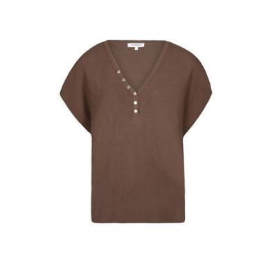 Morgan fijngebreide top kaki Morgan fijngebreide top kaki