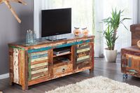 Uniek TV-meubel JAKARTA 150cm kleurrijk gerecycled massief hout - 21740