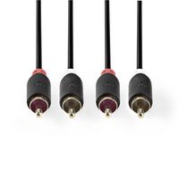 Stereo audiokabel | 2x RCA male - 2x RCA male | 3,0 m | Antraciet [CABW24200AT30] - thumbnail