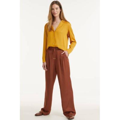 Scotch & Soda wide leg palazzo broek roodbruin
