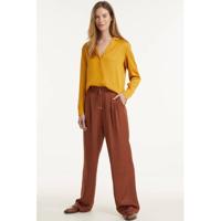 Scotch & Soda wide leg palazzo broek roodbruin