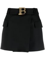 Balmain jupe portefeuille à boucle B - Noir