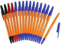 Gerimport balpennen 16 cm blauw/rood/zwart 16 stuks