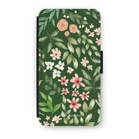 Botanical green sweet flower heaven: iPhone X Flip Hoesje