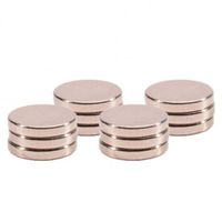 12x Ronde koelkast/whiteboard magneten 1 cm zilver - thumbnail