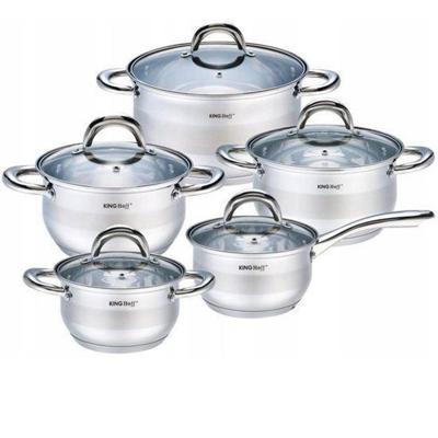 Kinghoff 1096 - Pannenset - 10 delig - RVS