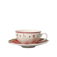 Villeroy & Boch Toy's Delight Koffie / theekop 0.3l wit met schotel rood