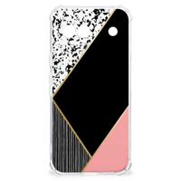 Google Pixel 8A Shockproof Case Zwart Roze Vormen