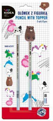 Kidea potlood HB beer junior hout/grafiet zilver 2 stuks