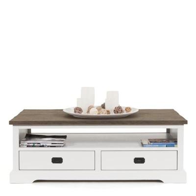 Salontafel (2 laden, 1 vak) Lakewood - Clear/Mindi Donkerbruin