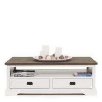 Salontafel (2 laden, 1 vak) Lakewood - Clear/Mindi Donkerbruin