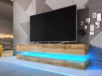 Tv-meubel FLACO 2 lades wotan eik met led