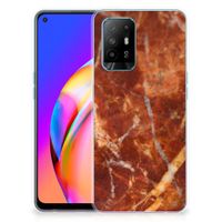 OPPO A94 5G | Reno5 Z TPU Siliconen Hoesje Marmer Bruin