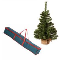 Volle kerstboom in jute zak 60 cm kunstbomen inclusief opbergzak