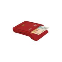 Woxter Dni-combi-lezer, elektronische ID-kaartlezer 3.0 en 4.0, compatibel met smartcards of smartcards, met 3 kaartvakken, rood