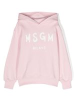 MSGM Kids hoodie en coton à logo imprimé - Rose