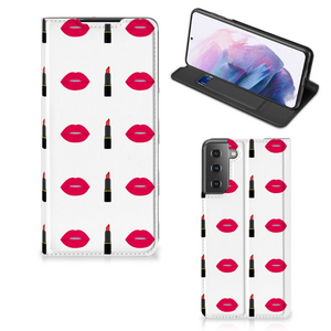 Samsung Galaxy S21 Plus Hoesje met Magneet Lipstick Kiss