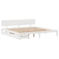 vidaXL Bedframe met lades massief grenenhout wit 180x200 cm
