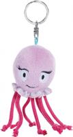 Nici sleutelhanger Octopus Oktina junior 10 cm pluche paars