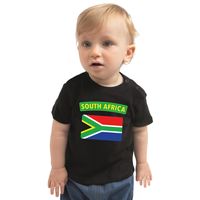 South-Africa / Zuid-Afrika landen shirtje met vlag zwart voor babys 80 (7-12 maanden)  - - thumbnail