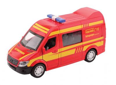 Johntoy Super Cars Brandweerbus met licht en geluid 1:32 rood Johntoy Super Cars Brandweerbus met licht en geluid 1:32 rood