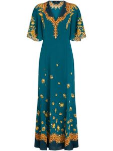 ETRO robe en soie à fleurs - Bleu