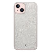 iPhone 13 hybride hoesje - Abstract beige waves