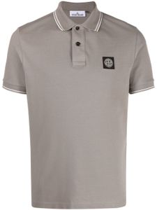 Stone Island polo en piqué à patch logo - Gris