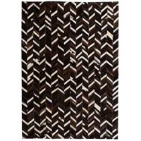 vidaXL Vloerkleed chevron patchwork 120x170 cm echt leer zwart/wit