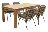 4 Seasons Cottage / Rome teak 170 cm. - Natural Brown - tuinset - thumbnail