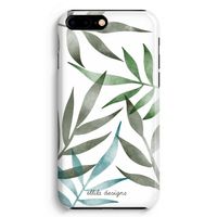 Tropical watercolor leaves: Volledig Geprint iPhone 7 Plus Hoesje - thumbnail